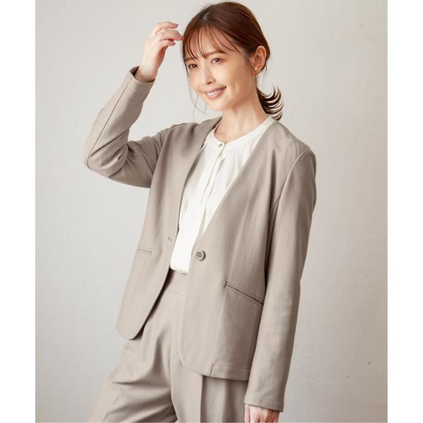 【洗濯機で洗える／セットアップ対応】GOKU楽カットソーノーカラージャケット