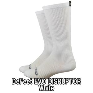 DeFeet Evo Disruptor White 8" ディフィート ソックス 靴下｜cozybicycle