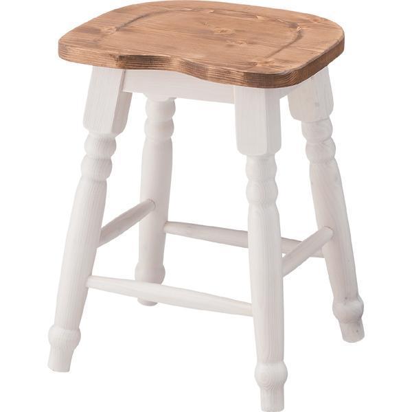 ダイニングスツール フレンチカントリー ツートンペイント パイン材 オイルフィニッシュ フレンチスタ...