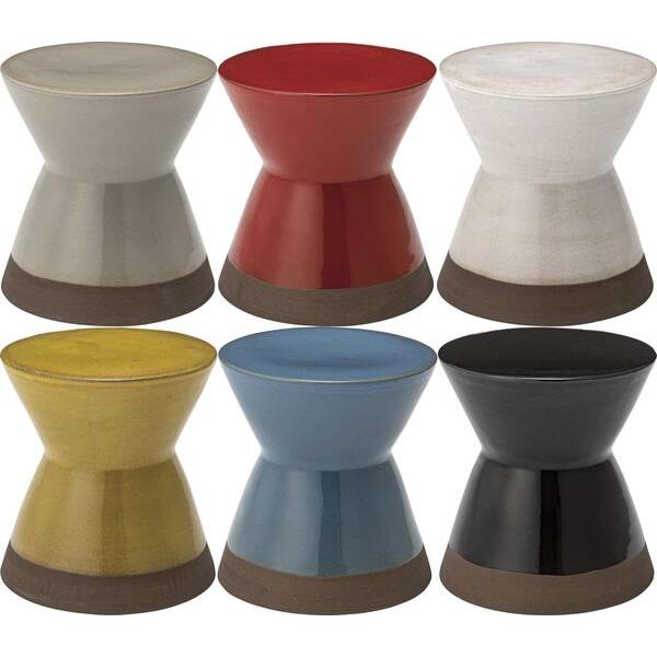 ミニスツール φ30×H31cm フラワーベース 花台 オブジェ サイドテーブル 陶器 玄関 屋内 ...