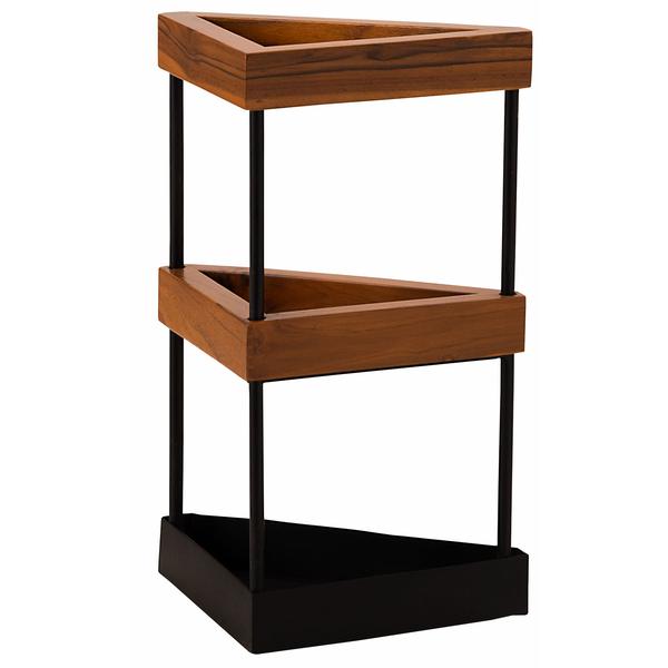 傘立て スリム おしゃれ スチール 天然木 木製 ブラック ブラウン 長方形 四角 スクエア シンプ...