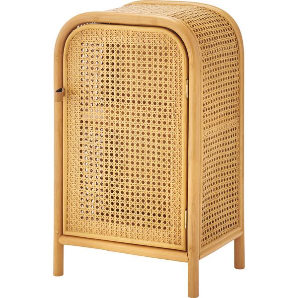 キャビネット チェスト ラタン ミニキャビネット 小さめ 小さい かわいい 扉付き 2段 本棚 ベッ...