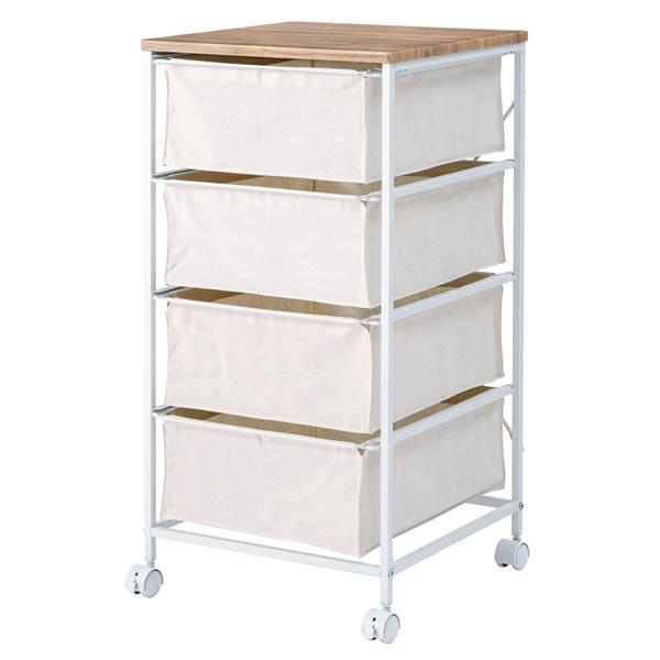 キャンバスチェスト4段 キャンバスチェスト チェスト キャンバス生地 ホワイト ナチュラル リビング...