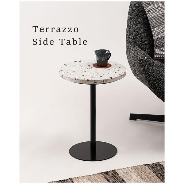 サイドテーブル テーブル 個性的 シンプル スリム おしゃれ かわいい 大理石 人造大理石 テラゾー...
