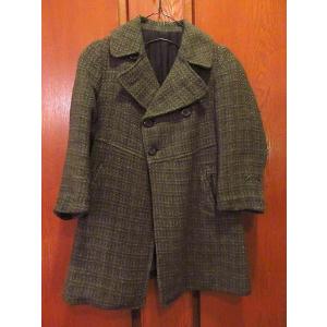 1940s ダブルブレスト ウールコート オンブレチェック ビンテージ40's○Frederick ＆ Nelsonキッズダブルブレスト