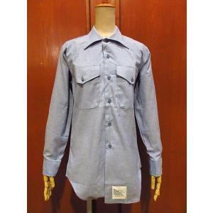 ビンテージ80's●DEADSTOCK U.S.NAVYユーティリティシャンブレーシャツsize S...