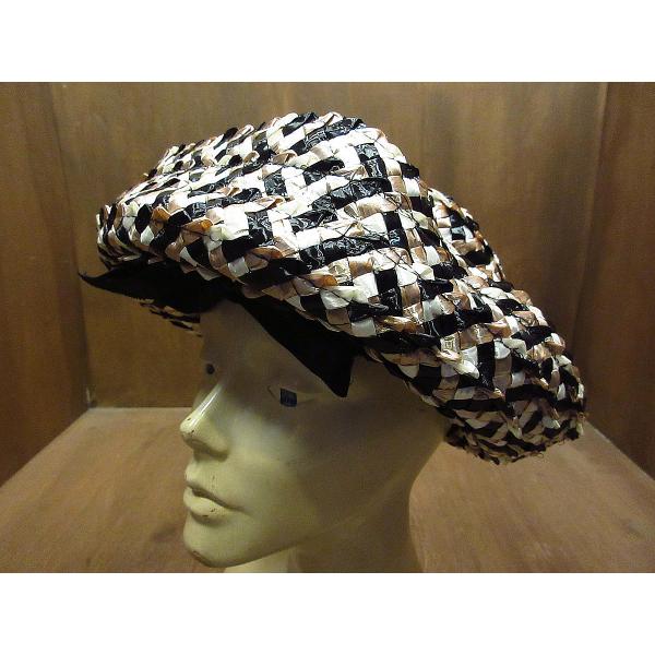 ビンテージ50&apos;s60&apos;s●SEARSレディーススリートーンハット●210329n8-w-ht-ot...