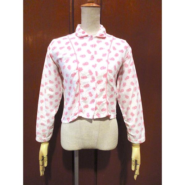 ビンテージ50&apos;s●ガールズ花柄フランネルパジャマシャツ●210827r5-k-lssh古着子供服キ...
