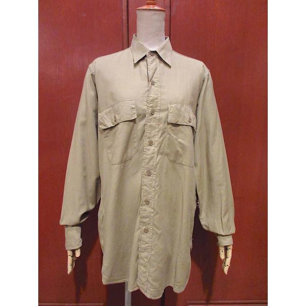 ビンテージ40's●U.S.ARMYマチ付きユーティリティシャツ●211016r4-m-lssh-m...