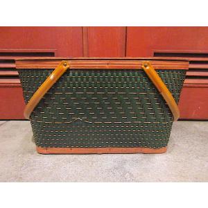 ビンテージ○ピクニックバスケット○230914i7-bag-bskカゴ籠収納