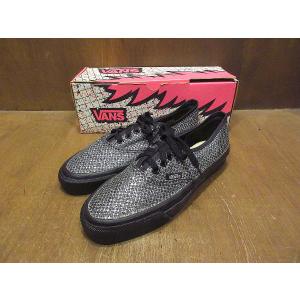 ビンテージ90’s●DEADSTOCK箱付きMADE IN U.S.A. VANSレディースオーセンティック黒×銀size 8●211218s7-w-snk-24cm 1990sヴァンズ