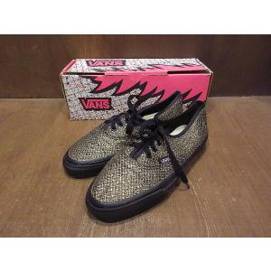 ビンテージ90’s●DEADSTOCK箱付きMADE IN U.S.A. VANSレディースオーセンティック黒×金size 8●211218s8-w-snk-24cm 1990sヴァンズ