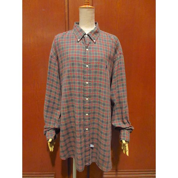 ビンテージ90's●Ralph Laurenチェックボタンダウンシャツsize XL●220407r...