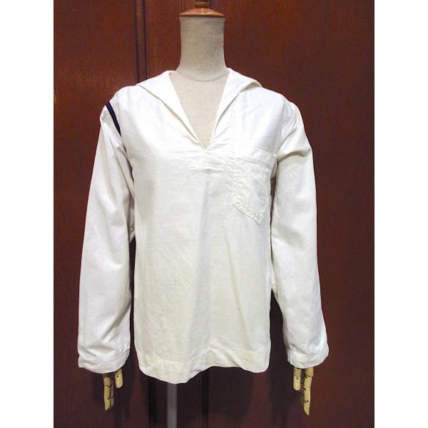ビンテージ~40's●U.S.NAVYコットンセーラーシャツ●220416r1-m-lssh-mlt...