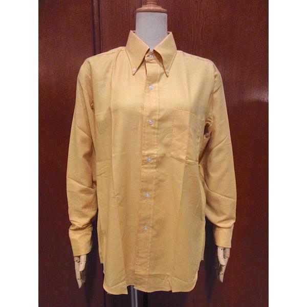 ビンテージ70's●DEADSTOCK Val Markコットンボタンダウンドレスシャツsize M...