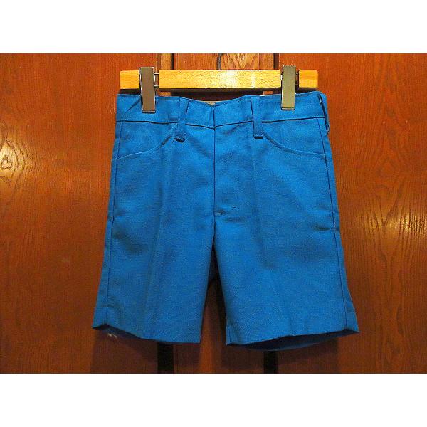 ビンテージ70’s●DEADSTOCK Searsボーイズ無地ショーツ水色表記8-R●220726s...