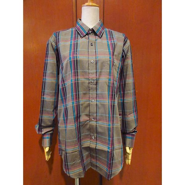 ビンテージ80's90's●DEADSTOCK J.J.COCHRANチェックボタンダウンシャツsi...