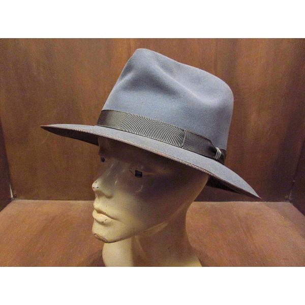 ビンテージ50’s●Royal Stetsonフェドラハットグレーsize 1/8●230124k5...