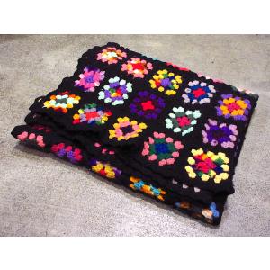 ビンテージ○かぎ針編みブランケットsize 約224cm×約134cm○230116c6