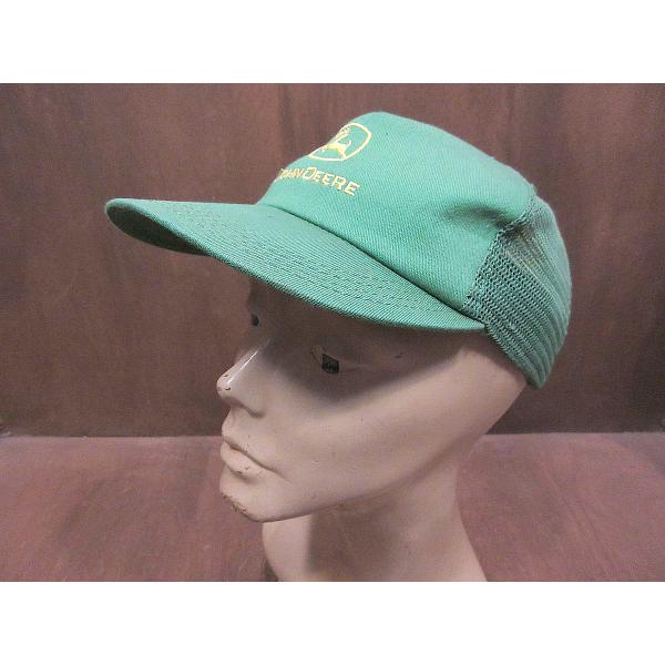 ビンテージ80’s●JOHN DEERE刺繍入りメッシュキャップ黄緑●230907j7-m-cp-b...