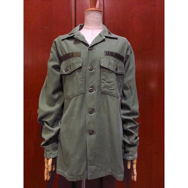 ビンテージ60's●U.S.ARMYコットンサテンユーティリティシャツ●230909m2-m-lss...