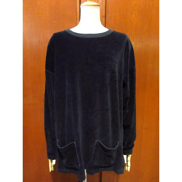 ビンテージ80's90's●liz &amp; co.レディースベロア長袖トップス黒size M●23101...