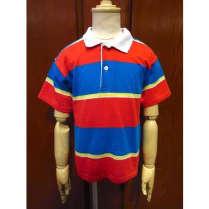 ビンテージ70's○Donmoorコットンワイドボーダーラガーシャツ黄×紺size