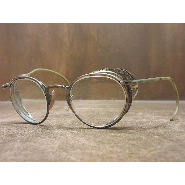 ビンテージ40&apos;s●American Optical FUL-VUEサイドガード付きボストンセーフテ...