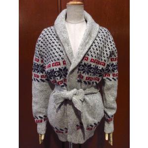 ビンテージ70's○ネイティブ柄アクリルニットガウンsize 14○250111j5