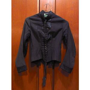 ビンテージ-1900's○ヴィクトリアンショールカラーベロアコート黒