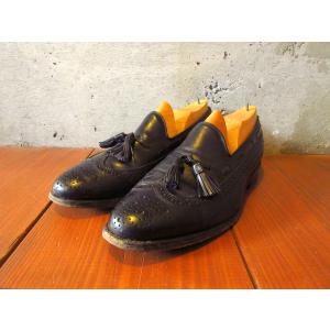 ビンテージ70's○DEADSTOCK Rand craftレザーUチップシューズ黒size 7D