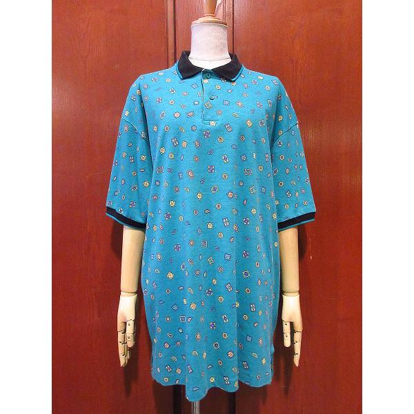 ビンテージ80's●LOBO by Pendleton小紋柄半袖ポロシャツsize XL●24032...