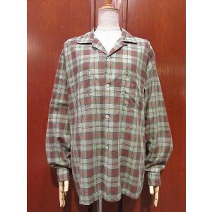 ビンテージ50's60's●PENNEY'S TOWNCRAFTチェックループカラーシャツsize L●240403i3-m-lssh-lpオープンカラーボックス長袖