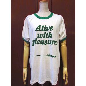 ビンテージ80's●DEADSTOCK Alive with pleasure !リンガーTシャツsize L●240510c2-m-tsh-ot 1980s半袖トップス古着デッドストック｜cozyvintage