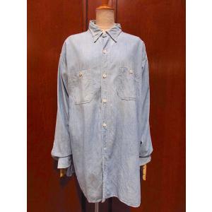 ビンテージ40's○HANOVERマチ付きワークシャツsize 15 1/2-33