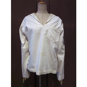 vintage セーラー トップス ミリタリー ビンテージ40's○U.S.NAVYコットンセーラーシャツ白○240817m5-m-lssh