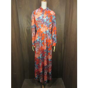 ビンテージ70's○GUNNE SAX花柄長袖ワンピース○260314j8-w-lsdrs