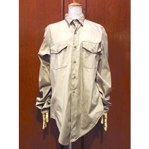 ビンテージ60's○U.S.ARMYコットンポプリン長袖シャツカーキsize 15 x