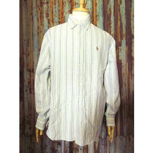 ビンテージ80's○Christian Diorストライプドレスシャツsize 16 1/2 34