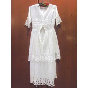 ヴィンテージ　ロングワンピース　古着　アメリカ製　刺繍　VINTAGE レトロ ヴィンテージワンピース 通販 【チエルアルコ】