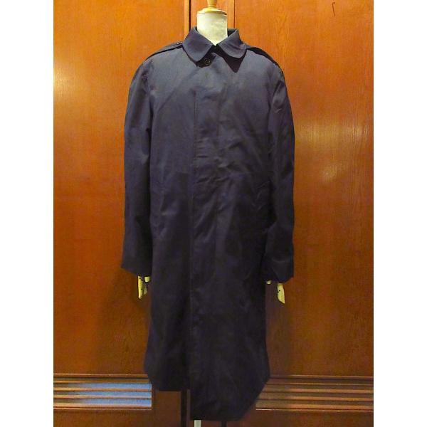 ビンテージ80's●DEADSTOCK U.S.NAVYライナー付きステンカラーコート黒size 3...