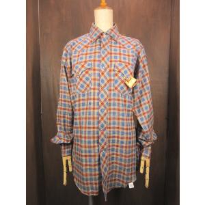 ビンテージ50's○MILLERマチ付きサテンウエスタンシャツ黄○250825m2-m