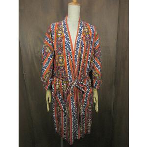 ビンテージ70's○ネイティブ柄アクリルニットガウンsize 14○250111j5