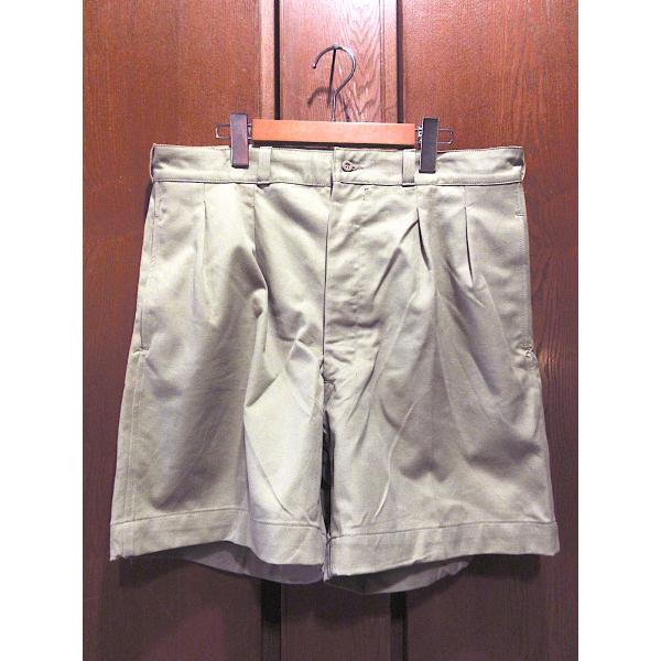 ビンテージ50&apos;s●DEADSTOCK FRENCH ARMY M-52ツータックチノショーツsiz...