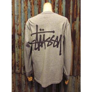 ビンテージ90's●Stussyロゴプリント入り長袖Tシャツグレーsize M●251216j2-m-lstsh古着1990sオールドステューシー