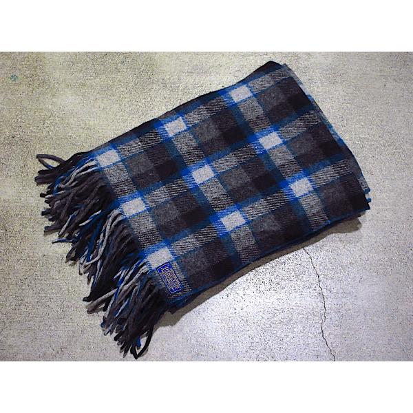 ビンテージ30's●PENDLETONチェックウールブランケット約192cm×約174cm●2601...