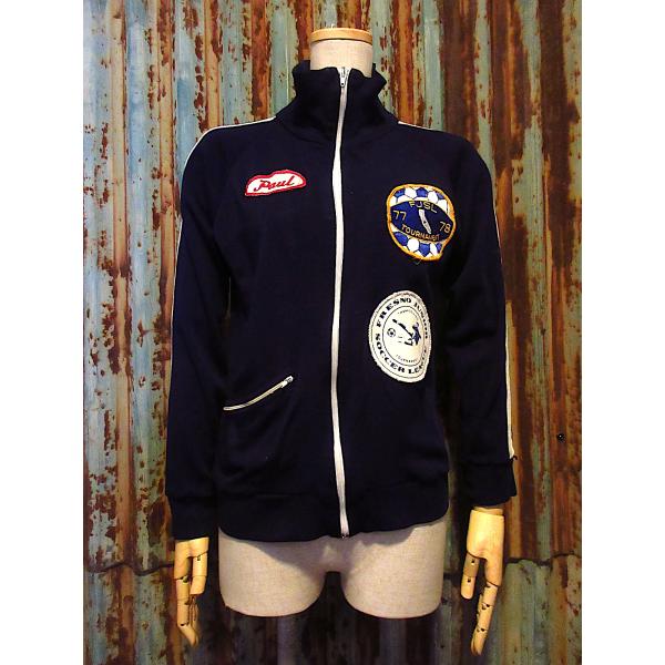 ビンテージ70’s●FJSLワッペン付きトラックジャケットネイビー×白●260226d1-m-jk-...