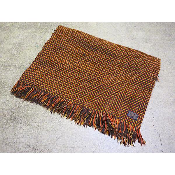 ビンテージ70's●PENDLETON水玉模様ウールブランケット約140cm×約127cm●2604...