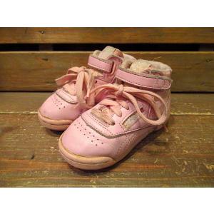 ビンテージ80&apos;s★Reebok キッズハイカットスニーカー ピンク Size 4 1/2★70&apos;s...