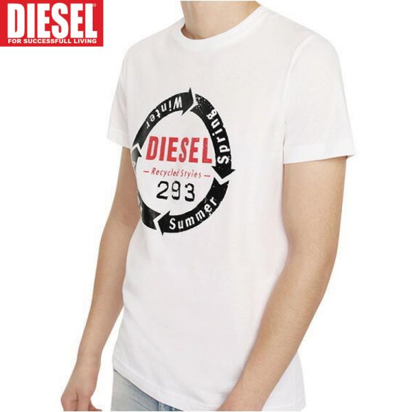 L/新品 DIESEL ロゴ Tシャツ DIEGO-C1 メンズ レディース ブランド ホワイト デ...